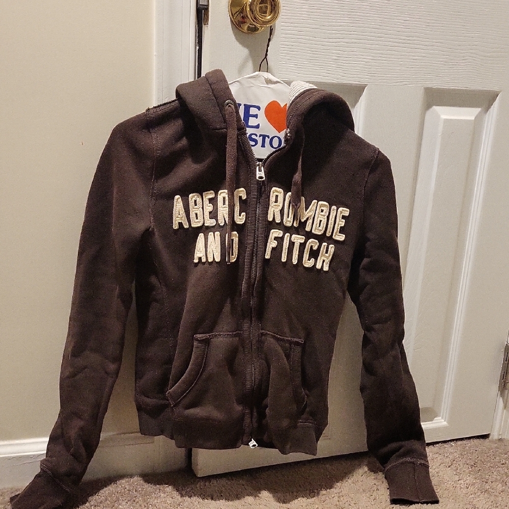 Abercrombie & Fitch Dark Brown Zip-Up Hoodie